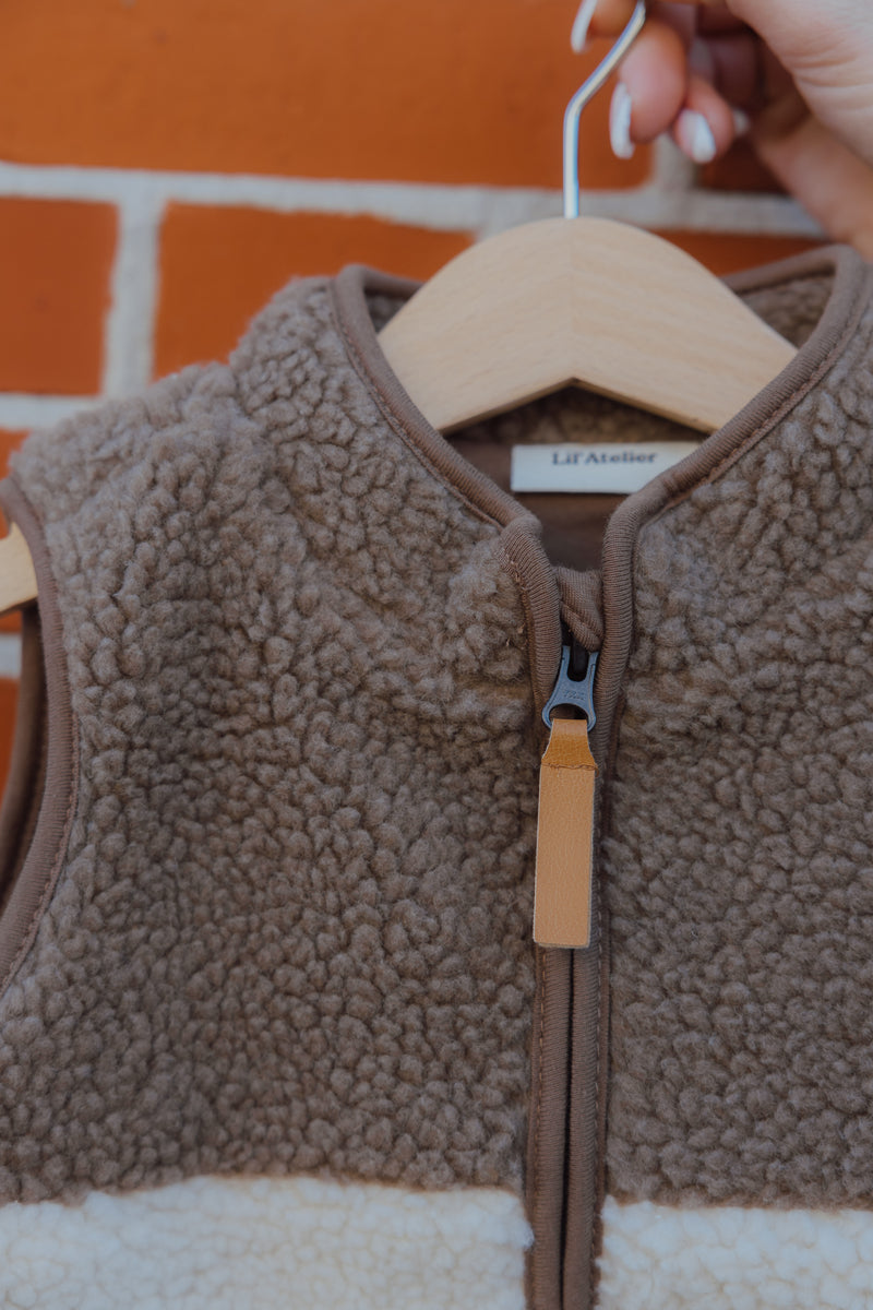 NBMLAJO LOOSE VEST LIL bruin/ecru