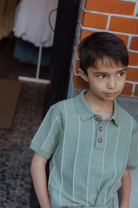 OSJSAIM STRIPE POLO KNT groen