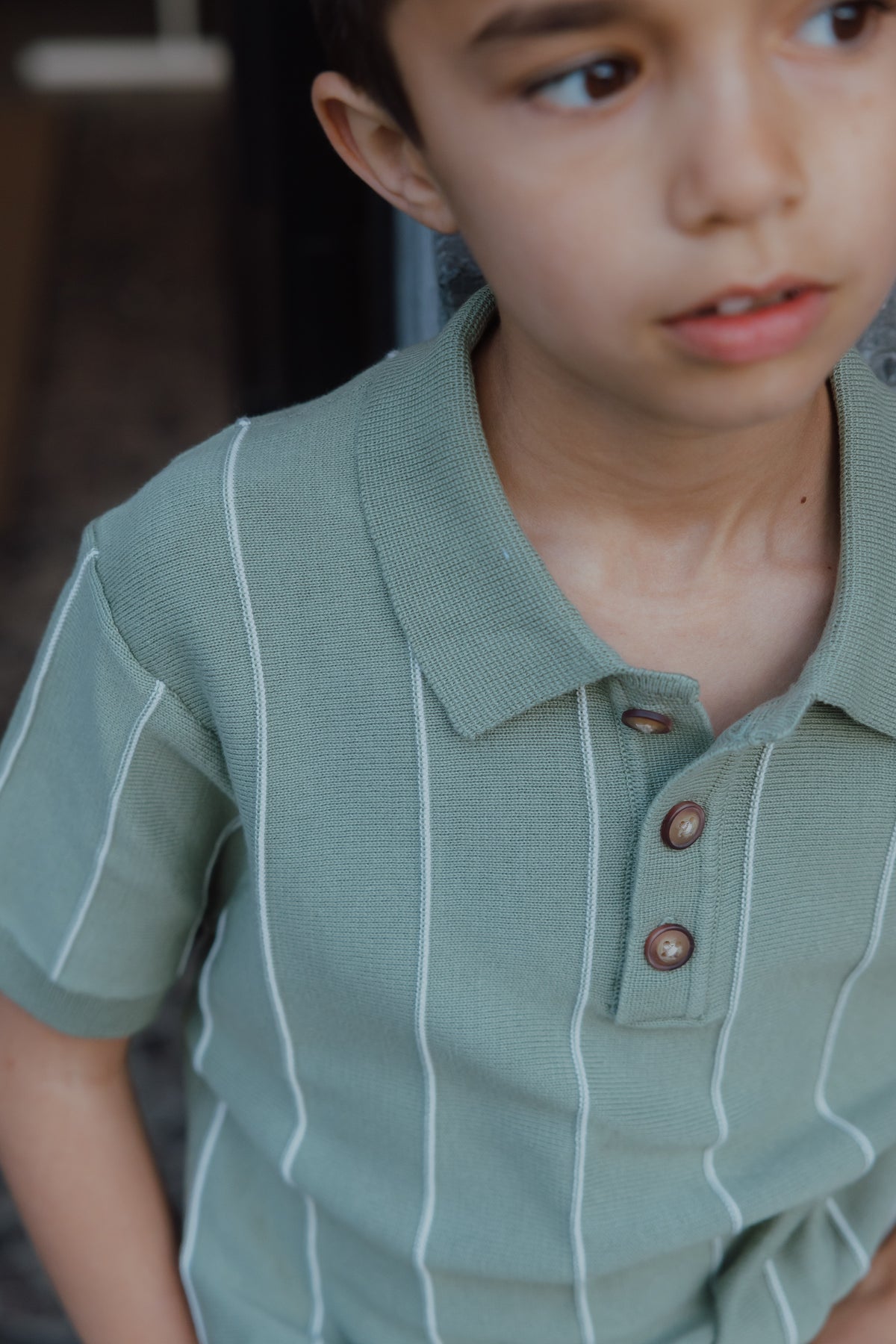 OSJSAIM STRIPE POLO KNT groen
