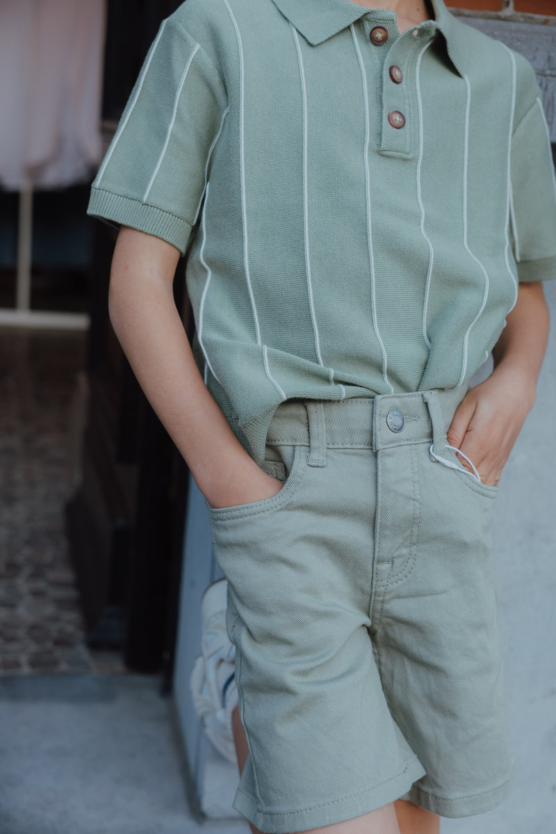 OSJSAIM STRIPE POLO KNT groen