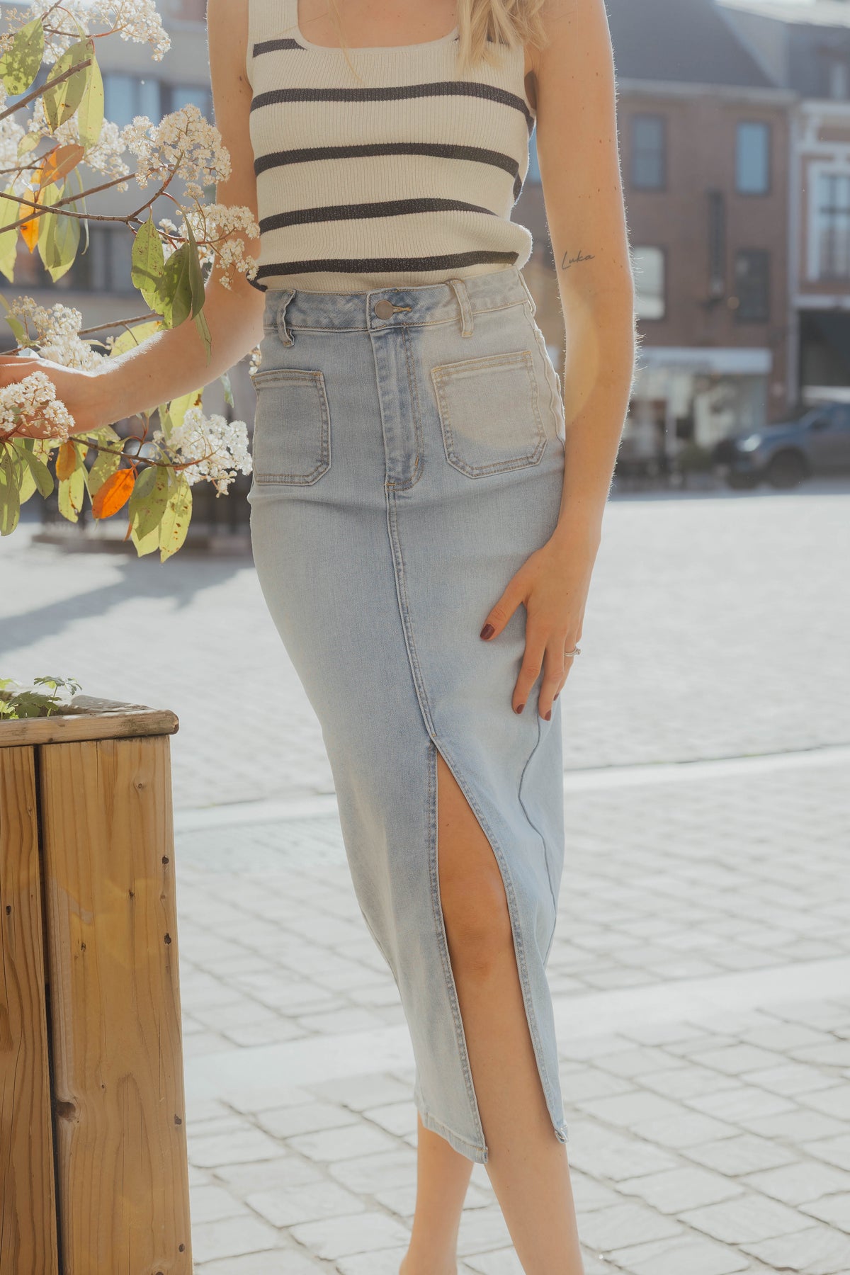 KAKARLA DENIM SKIRT blauw