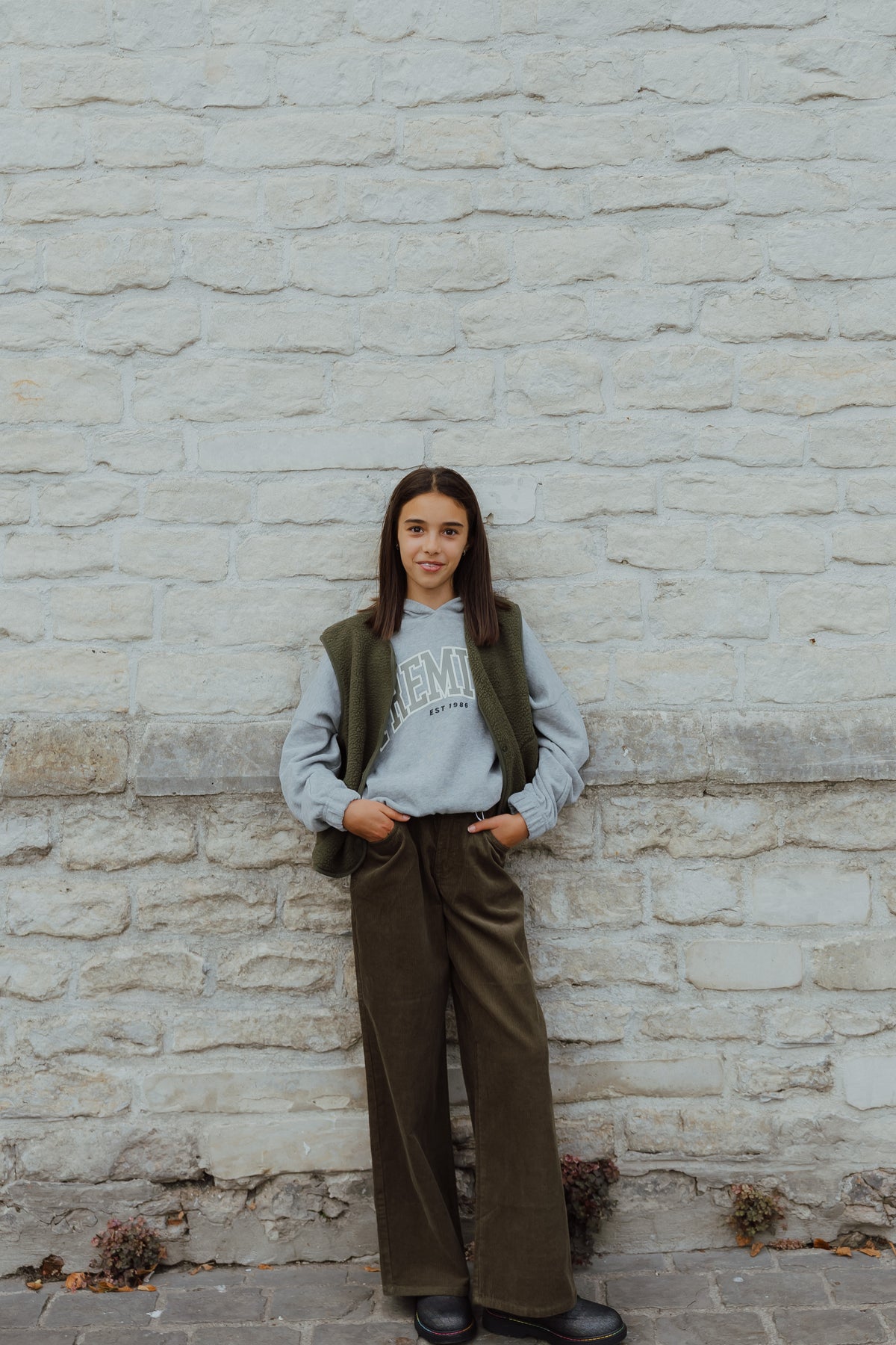 NKFROSE WIDE CORD PANTS 2009 kaki