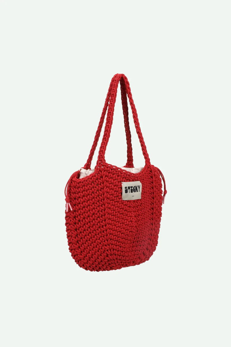 CROCHET BAG rood
