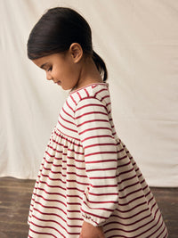 NMFLIMIA DRESS streep rood