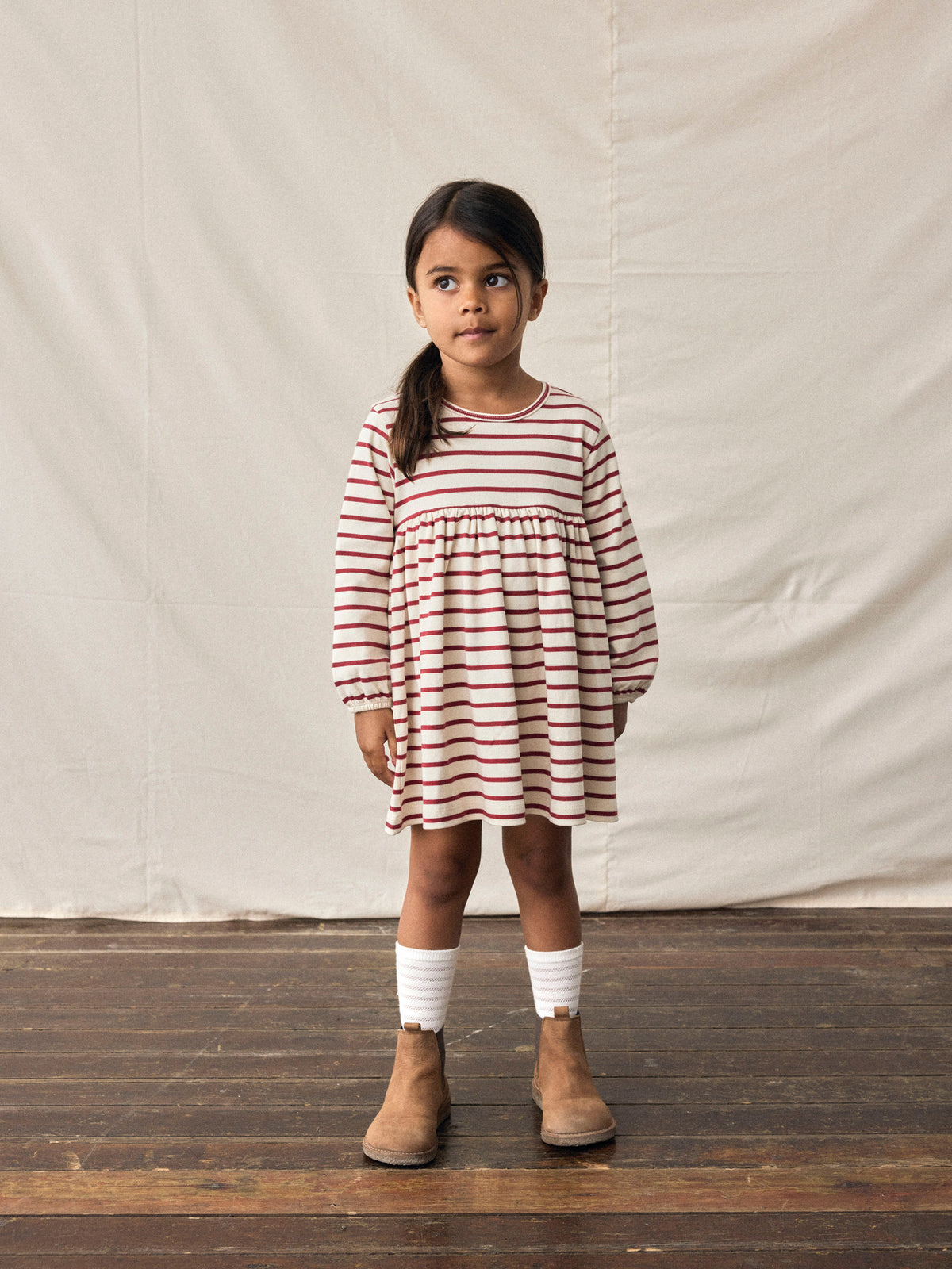 NMFLIMIA DRESS streep rood