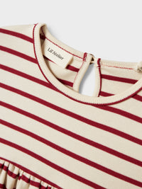 NMFLIMIA DRESS streep rood
