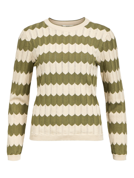 OBJEBBA KNIT groen/beige