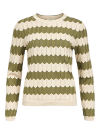 OBJEBBA KNIT groen/beige