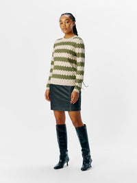 OBJEBBA KNIT groen/beige