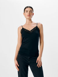 OBJLEENA LACE  TOP zwart