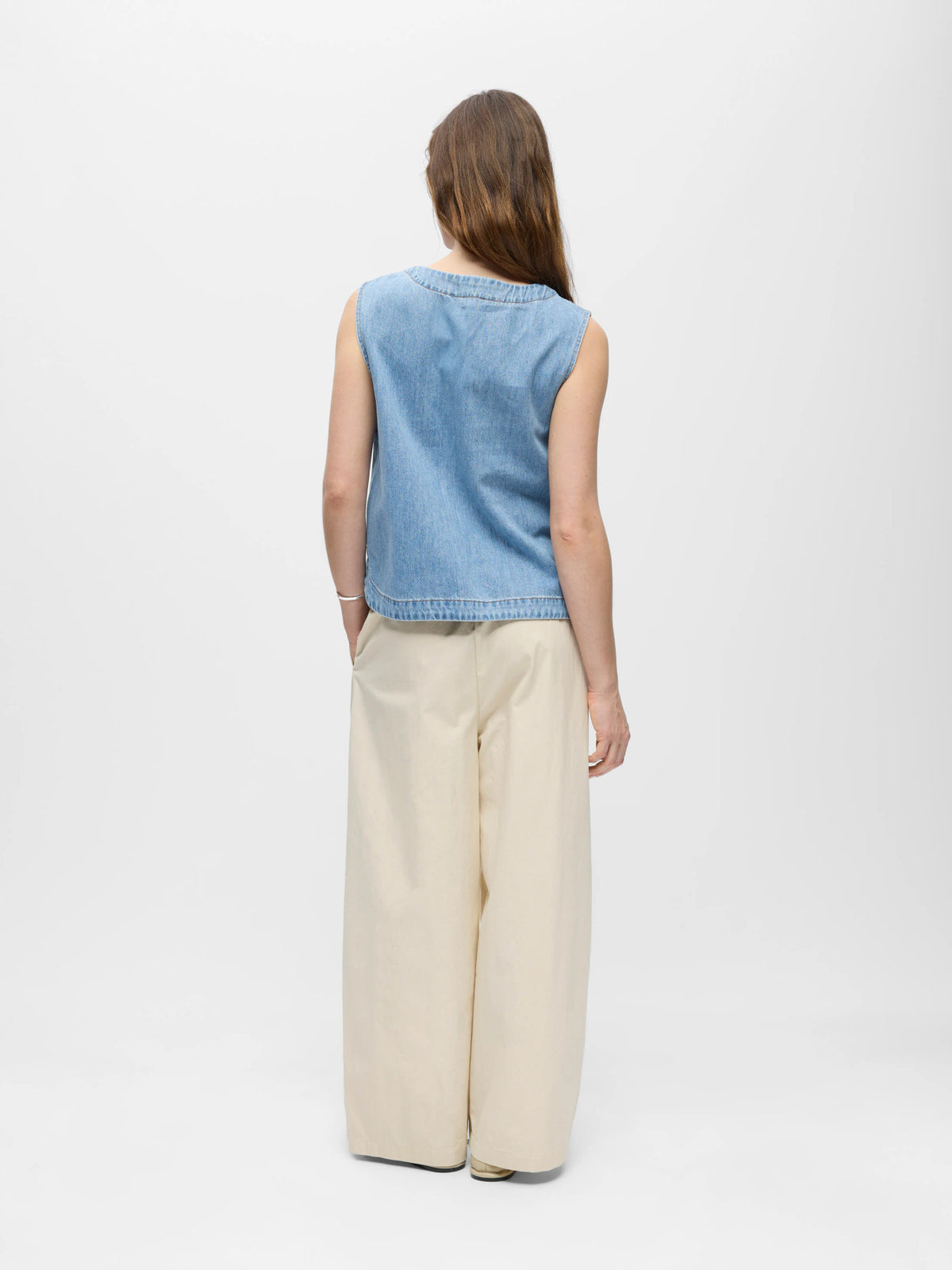 OBJROSIE DENIM TOP blauw