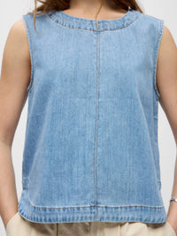 OBJROSIE DENIM TOP blauw