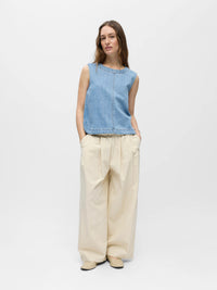OBJROSIE DENIM TOP blauw