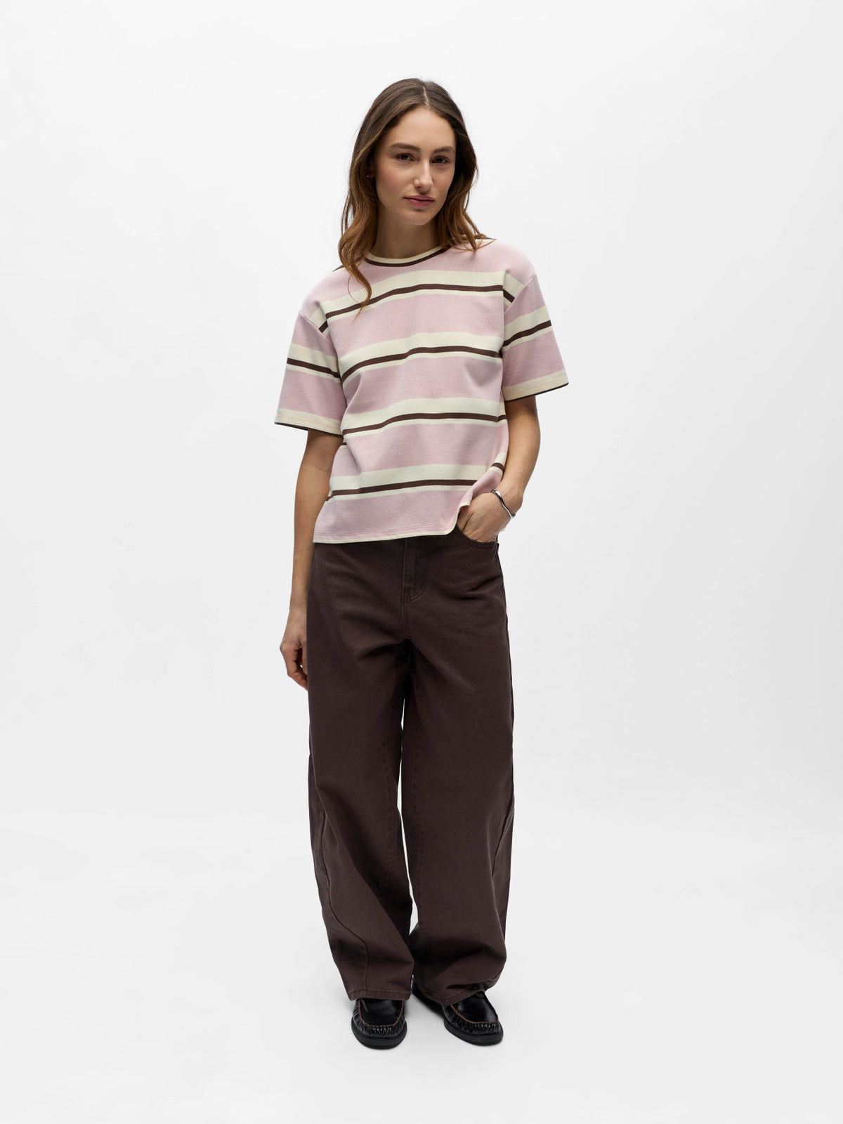 OBJHAZEL T-SHIRT lila/streep