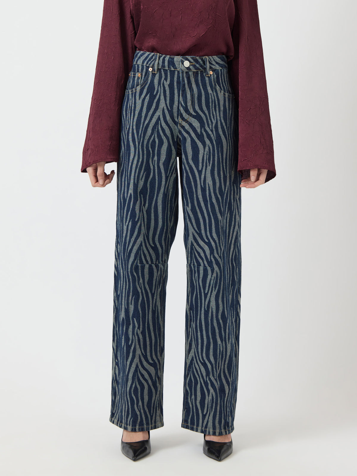 YASLORA BARREL JEANS blauw