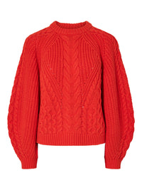 YASNANSA KNIT PULLOVER fel rood