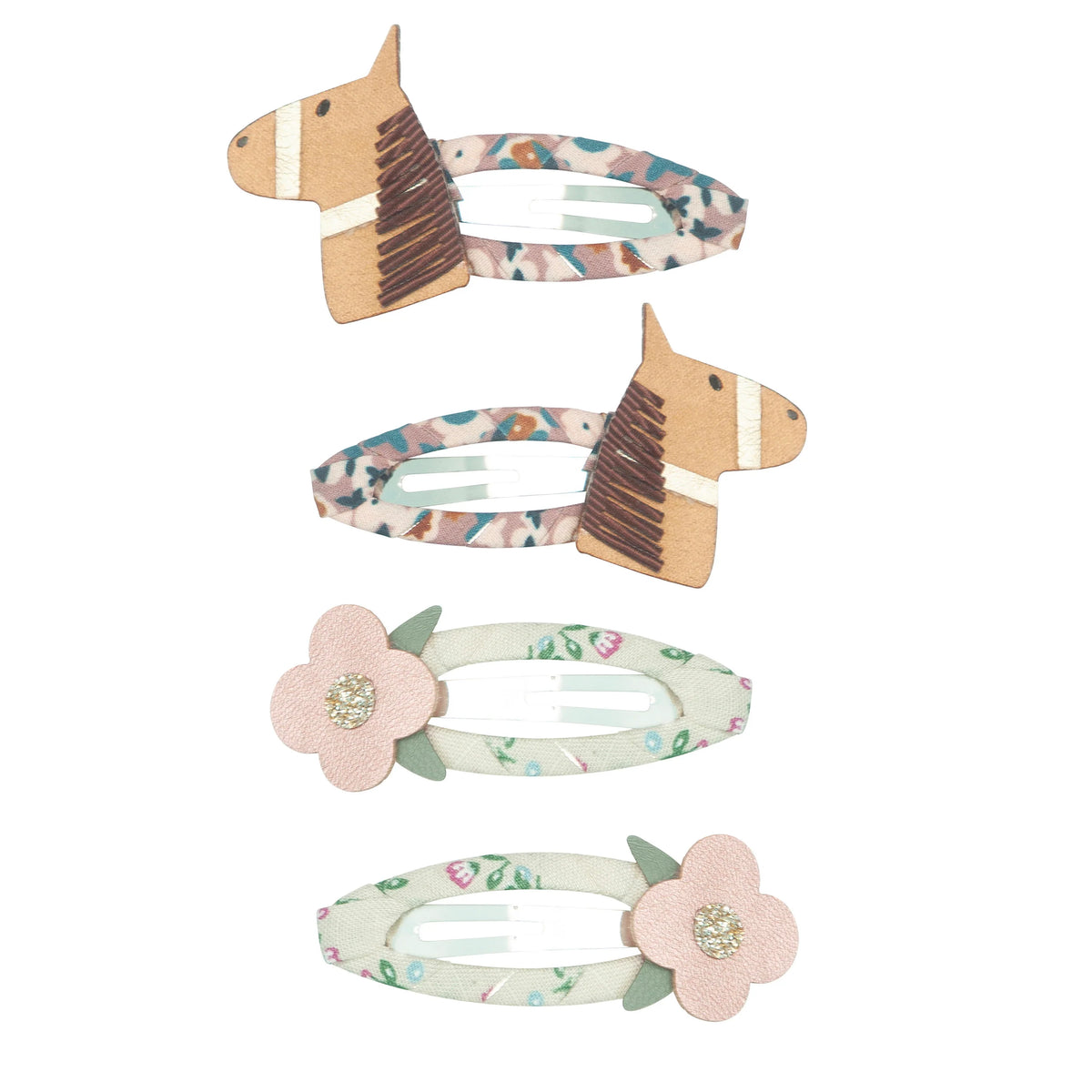 Horse and flower clip set