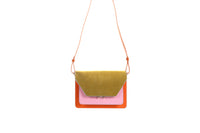 STICKY SIS CLUB SATCHEL orange + pink + leaf