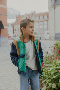 NMMMILANO TEDDY JACKET groen/blauw