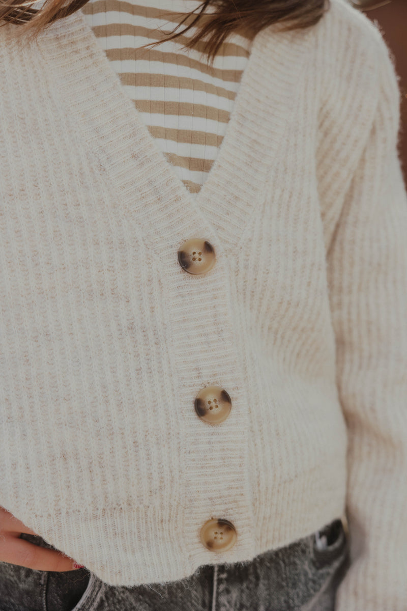 NKFHOLLY SHORT KNIT CARDIGAN beige