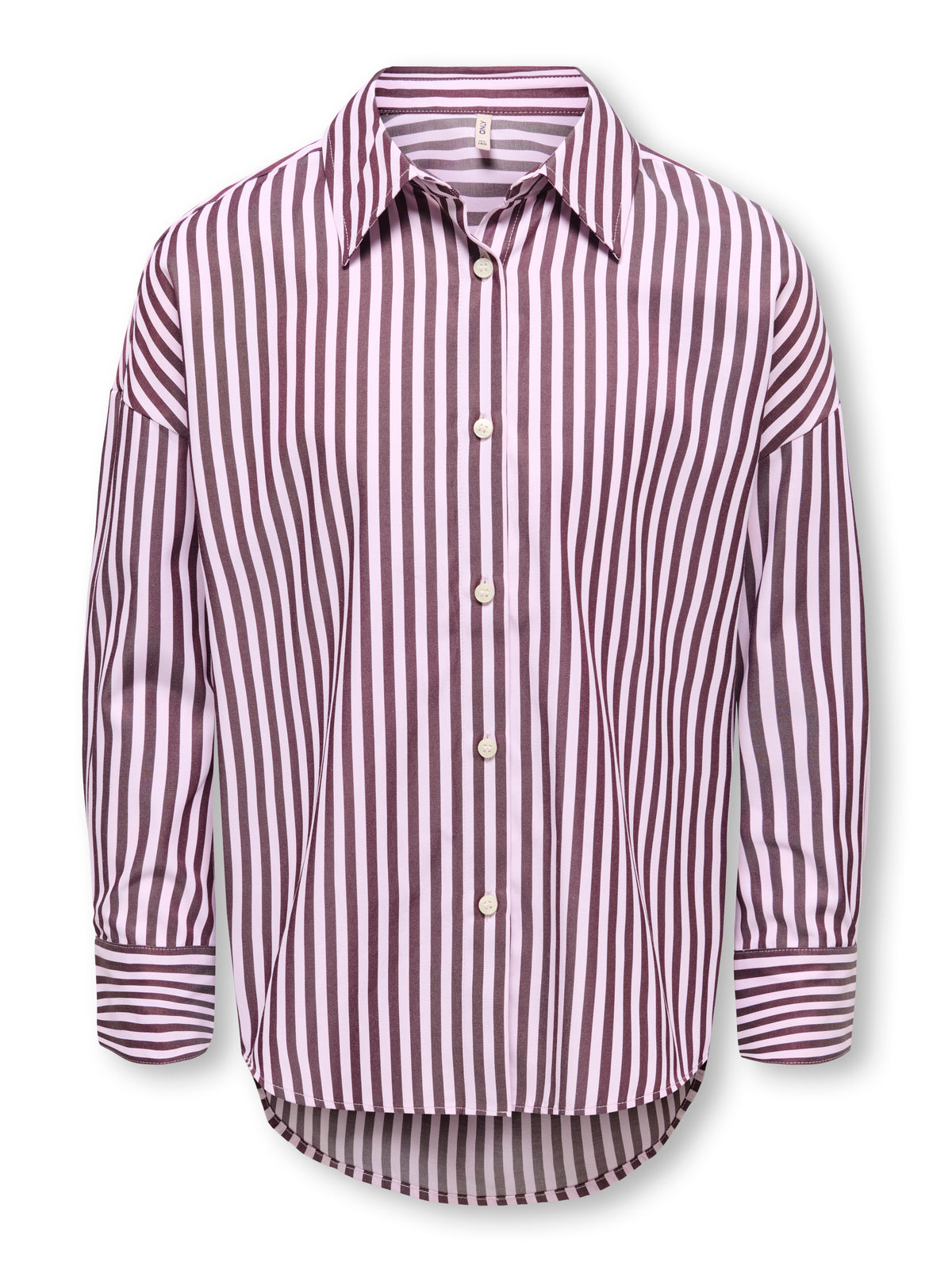 KOGVESPER LOOSE SHIRT roze/bruine streep