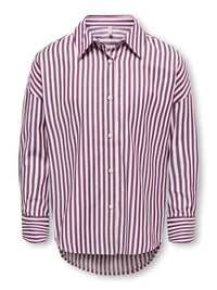 KOGVESPER LOOSE SHIRT roze/bruine streep