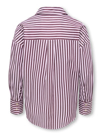 KOGVESPER LOOSE SHIRT roze/bruine streep