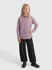 KOGVESPER LOOSE SHIRT roze/bruine streep