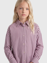 KOGVESPER LOOSE SHIRT roze/bruine streep