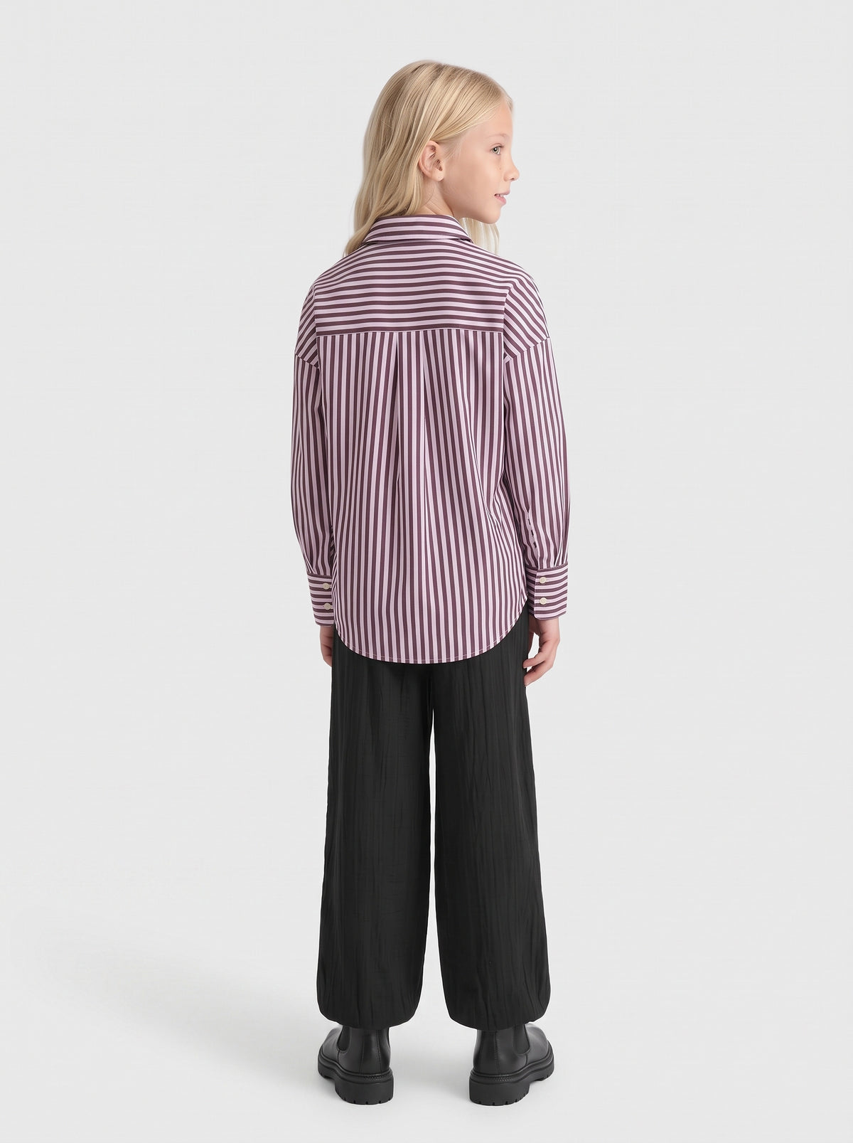 KOGVESPER LOOSE SHIRT roze/bruine streep