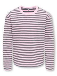 KOGNICCA  STRIPED TOP roze/grijs