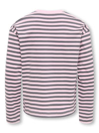 KOGNICCA  STRIPED TOP roze/grijs