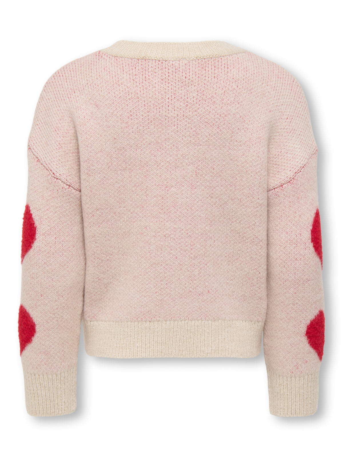 KMGNAJA HEART PULLOVER KNT wit/rood