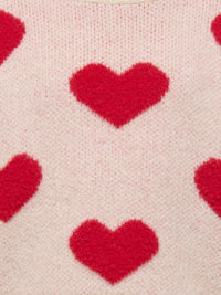KMGNAJA HEART PULLOVER KNT wit/rood