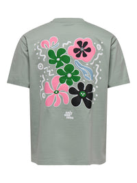 OSJEUPHLORIC LIFE FLOWER TEE groen