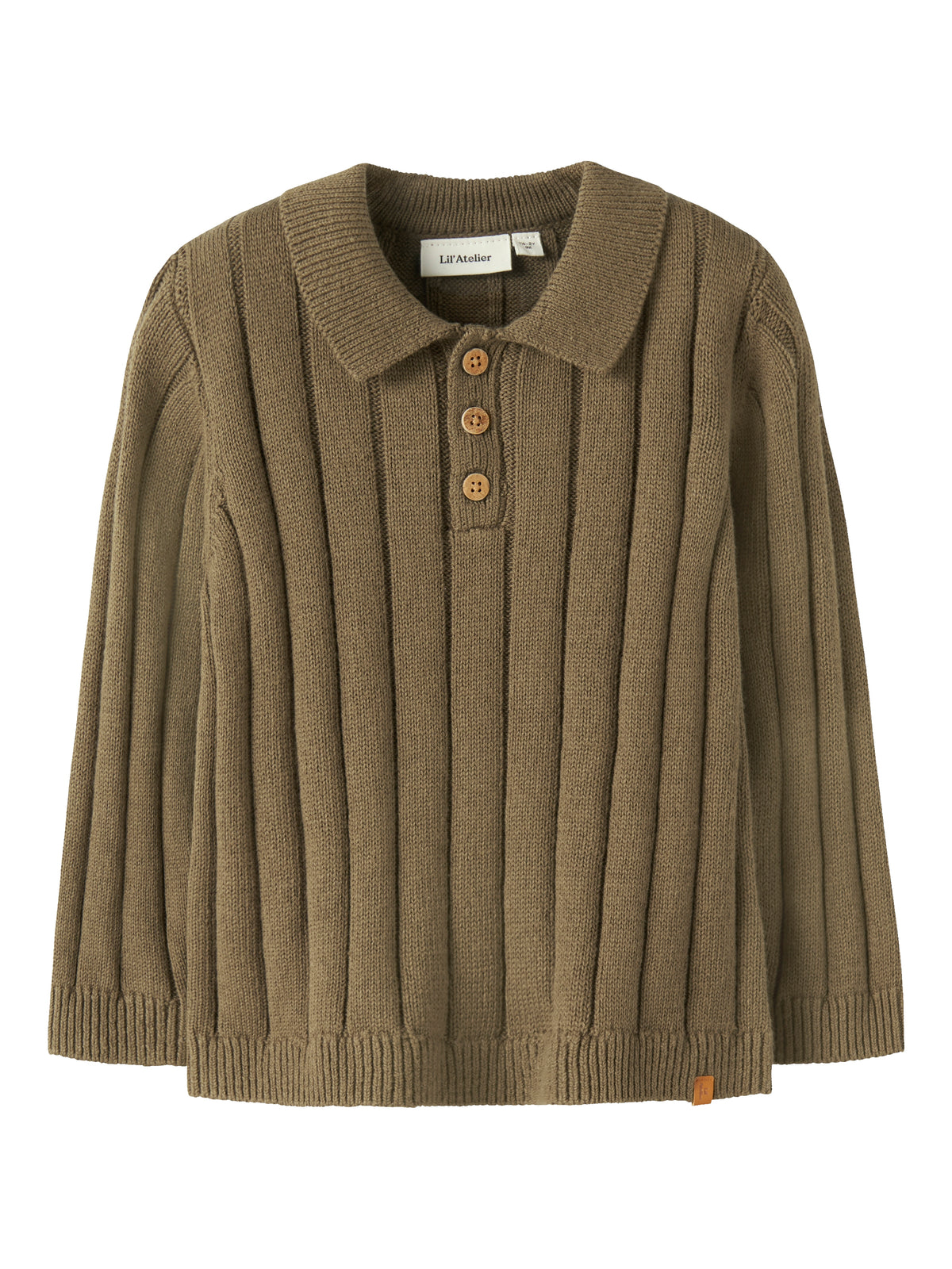 NMMLOMON KNIT POLO bruin