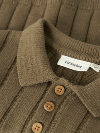 NMMLOMON KNIT POLO bruin
