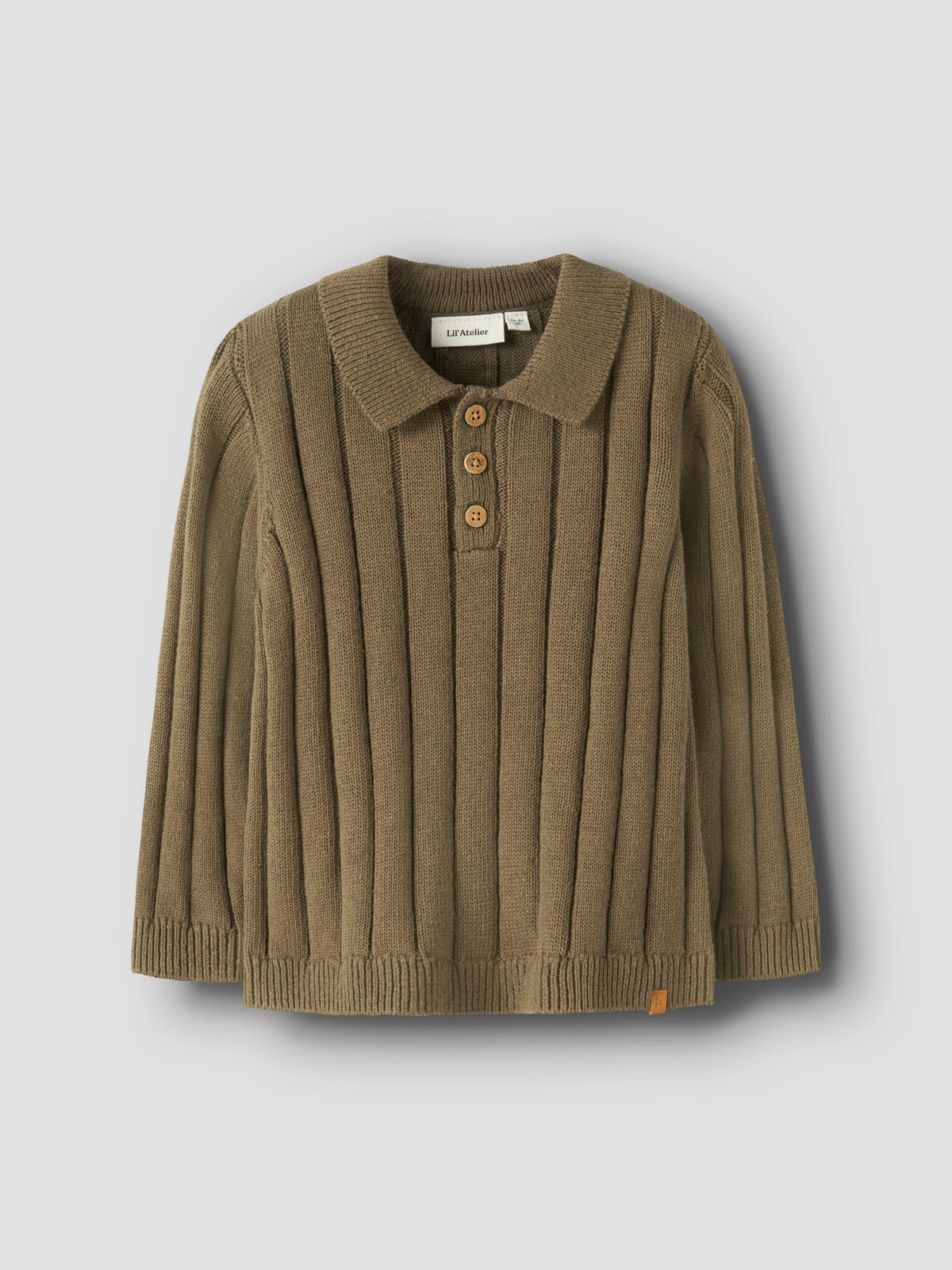 NMMLOMON KNIT POLO bruin