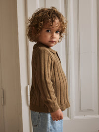 NMMLOMON KNIT POLO bruin