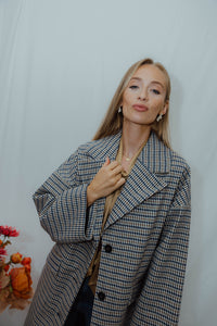 IHEMMALU COAT beige/blauw
