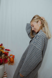 IHEMMALU COAT beige/blauw