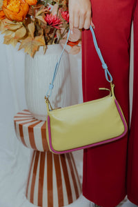 STICKY SIS HANDBAG pistachio + paars