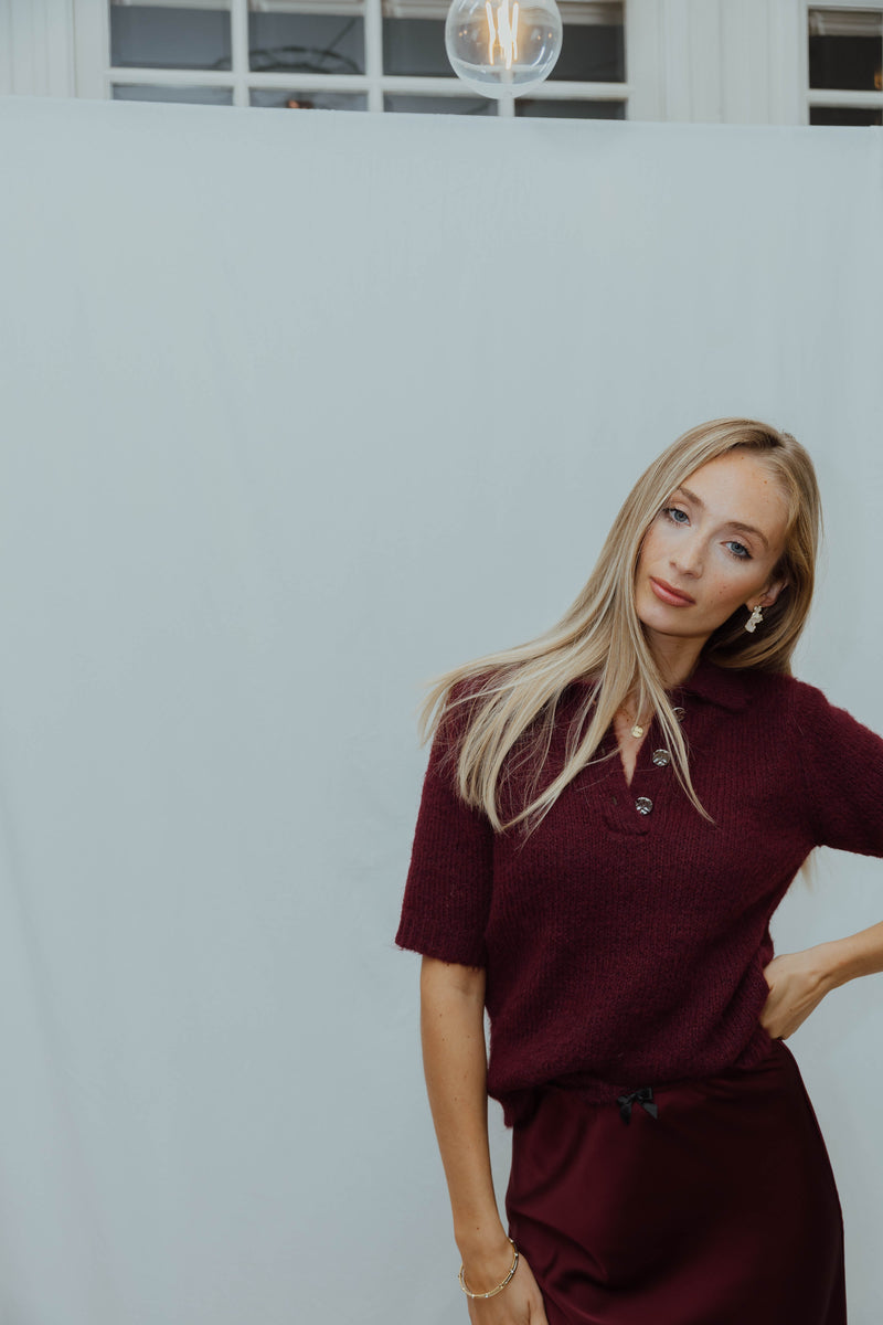 KAEMILIE POLO PULL bordeaux