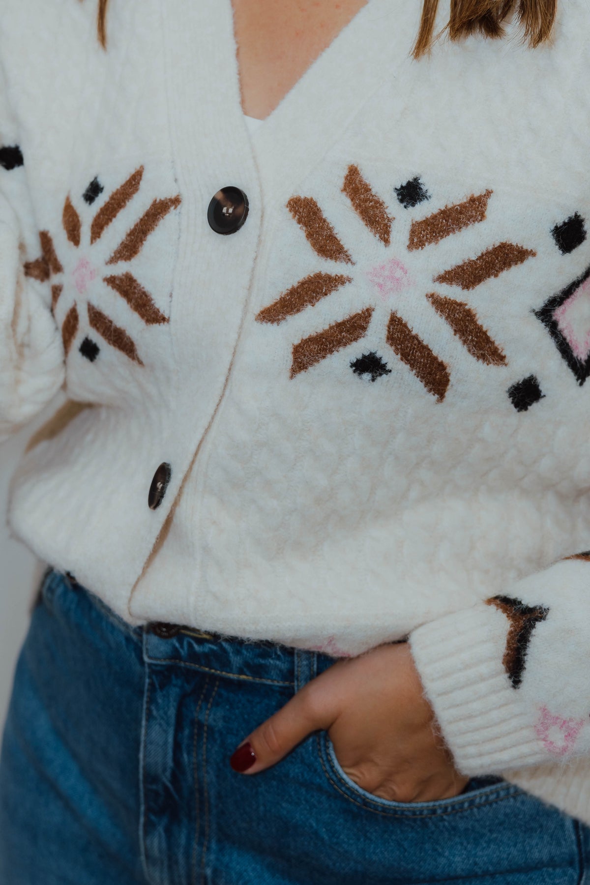 BYMELPA CARDIGAN ecru/bruin
