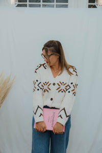 BYMELPA CARDIGAN ecru/bruin