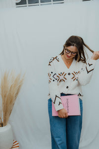 BYMELPA CARDIGAN ecru/bruin