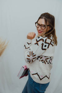 BYMELPA CARDIGAN ecru/bruin