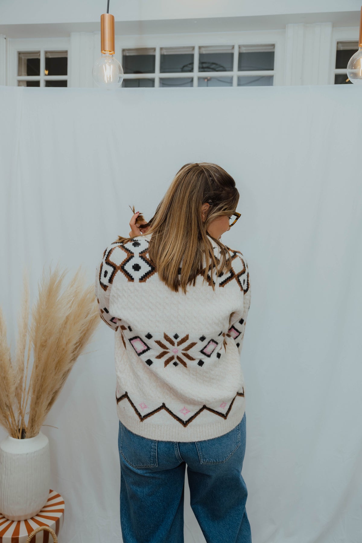 BYMELPA CARDIGAN ecru/bruin