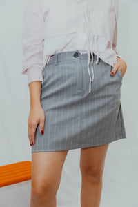 OBJLISA SHORT SKIRT grijs