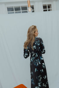YASPELLA LONG DRESS zwart/groen